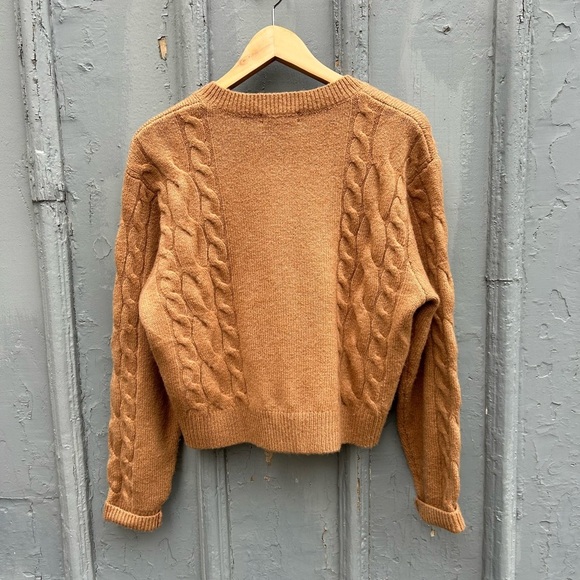 J Crew Caramel Alpaca Merino Button front Cardigan, Small - Picture 6 of 12